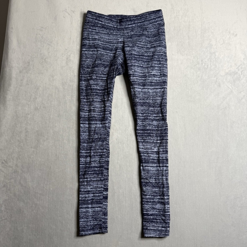Pact Leggings Womens XS Space Dye Organic Cotton Blue Low Rise‎ Stretch Casual